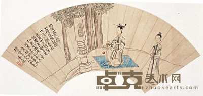 张士保 仕女 立轴 50.5×17cm